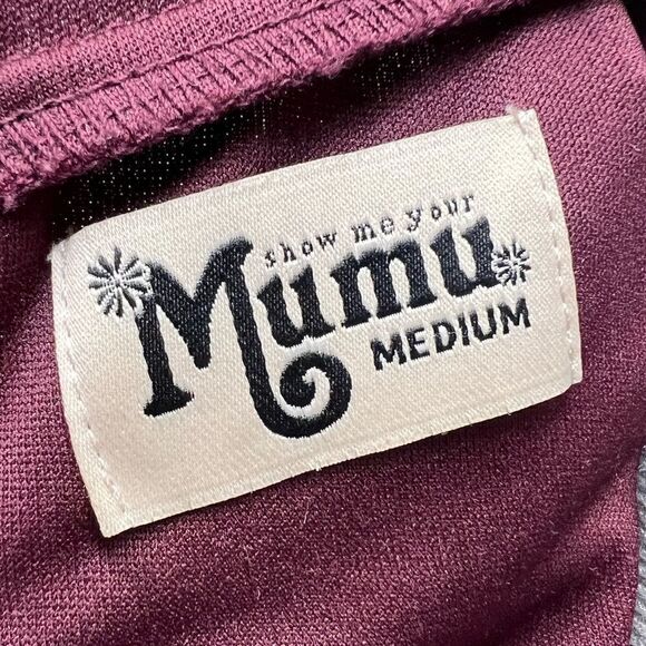 Show Me Your MuMu Jenn Maxi Sleeveless Bridesmaid Gown Dress in Merlot Chiffon M - Picture 7 of 14